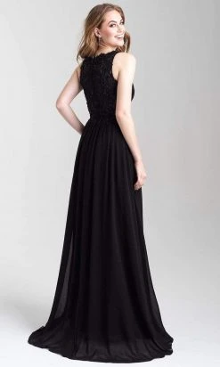 Madison James - 20-325 Embroidered V-neck Chiffon A-line Gown