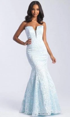 Madison James - 20-329 Plunging Sweetheart Lace Openwork Gown Formal Gowns