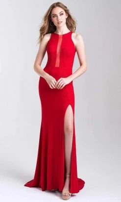 Formal Gowns Madison James - 20-339 Glitter Jersey Halter Sheath Dress