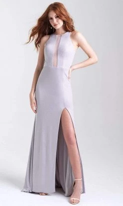 Formal Gowns Madison James - 20-339 Glitter Jersey Halter Sheath Dress