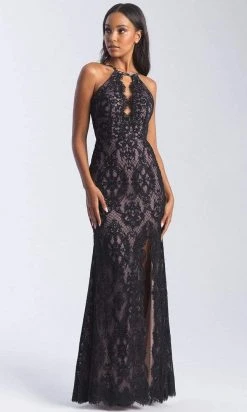 Formal Gowns Madison James - 20-340 Stretch Lace Halter Sheath Dress