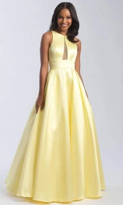 Formal Gowns Madison James - 20-341 Illusion Front Keyhole Silk Mikado A-Line Gown