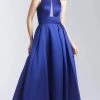Formal Gowns Madison James - 20-341 Illusion Front Keyhole Silk Mikado A-Line Gown