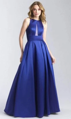 Formal Gowns Madison James - 20-341 Illusion Front Keyhole Silk Mikado A-Line Gown