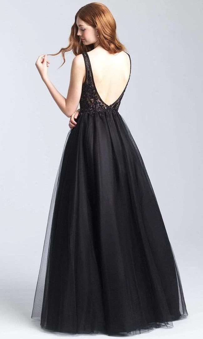 Madison James - 20-354 Sequined V-neck Tulle A-line Gown 4 Madison James - 20-354 Sequined V-neck Tulle A-line Gown