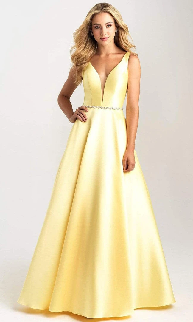 Madison James - 20-357 Sleeveless Deep V Neck And Back A-Line Gown Formal Gowns 9 Madison James - 20-357 Sleeveless Deep V Neck And Back A-Line Gown Formal Gowns