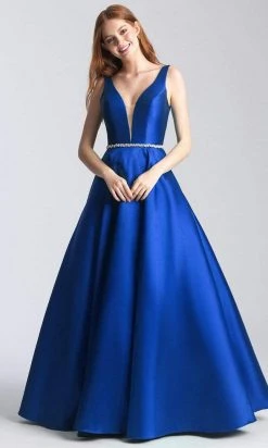 Madison James - 20-357 Sleeveless Deep V Neck And Back A-Line Gown Formal Gowns 12 Madison James - 20-357 Sleeveless Deep V Neck And Back A-Line Gown Formal Gowns