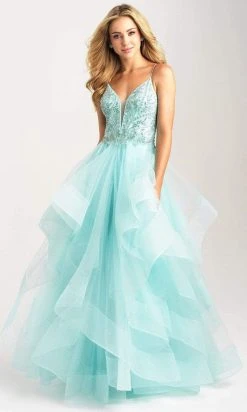Formal Gowns Madison James - 20-365 Beaded Deep V-neck Tulle A-line Gown