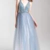 Madison James - 20-369 V-Neckline Embellished A-Line Dress Formal Gowns 1 Madison James - 20-369 V-Neckline Embellished A-Line Dress Formal Gowns