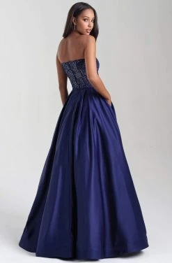 Formal Gowns Madison James - 20-372 Sequined Deep V-neck Satin Ballgown 7 Formal Gowns Madison James - 20-372 Sequined Deep V-neck Satin Ballgown