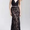 Madison James - 20-380 Two Piece Embroidered V-neck Sheath Dress Formal Gowns 2 Madison James - 20-380 Two Piece Embroidered V-neck Sheath Dress Formal Gowns