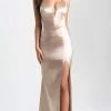Madison James - 20-391 Sleek Deep V-neck Sheath Dress Formal Gowns 2 Madison James - 20-391 Sleek Deep V-neck Sheath Dress Formal Gowns