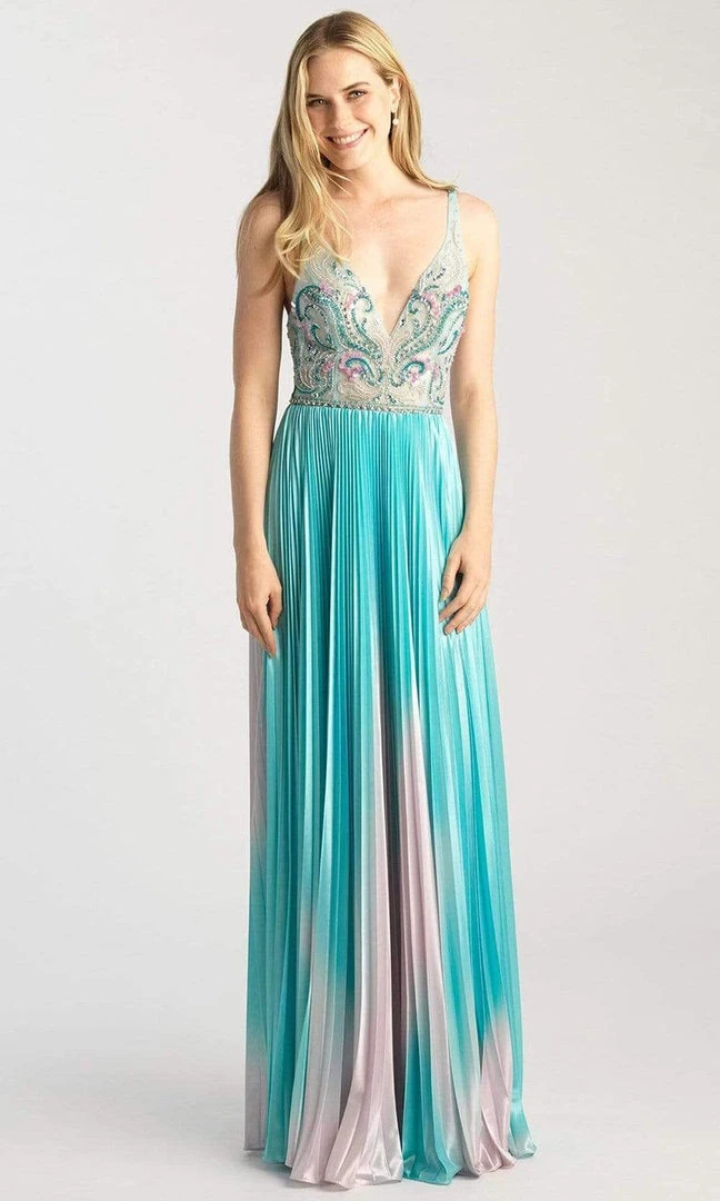 Madison James - 20-396 V-Neckline Sequin And Bead A-Line Dress 3 Madison James - 20-396 V-Neckline Sequin And Bead A-Line Dress