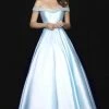 Madison James - Beaded Off-Shoulder Mikado Ballgown 18-710 - 1 Pc Blush In Size 6 And 1 Pc Light Blue In Size 4 Available
