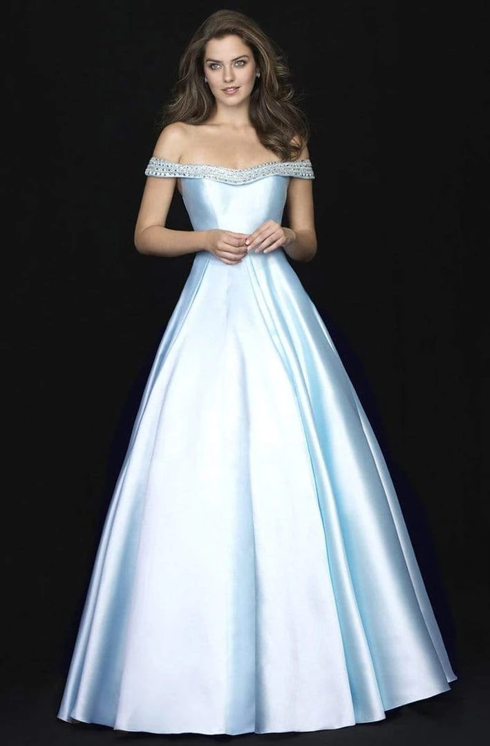 Madison James - Beaded Off-Shoulder Mikado Ballgown 18-710 - 1 Pc Blush In Size 6 And 1 Pc Light Blue In Size 4 Available 3 Madison James - Beaded Off-Shoulder Mikado Ballgown 18-710 - 1 Pc Blush In Size 6 And 1 Pc Light Blue In Size 4 Available