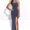 Madison James - Long Jersey Dress With Beaded Neckline 17-267 Formal Gowns 1 Madison James - Long Jersey Dress With Beaded Neckline 17-267 Formal Gowns