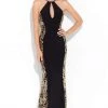 Madison James - Sequined Halter Evening Dress 17-261 - 1 Pc Blk/Gd In Size 6 Available Formal Gowns 1 Madison James - Sequined Halter Evening Dress 17-261 - 1 Pc Blk/Gd In Size 6 Available Formal Gowns