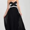 Formal Gowns Madison James - Strapless Sweetheart A-Line Evening Dress 16-427 - 1 Pc Black/White In Size 6 Available