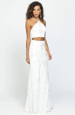 Madison James - Two-Piece Embroidered Halter Sheath Gown 19-128 - 1 Pc Royal In Size 00 Available