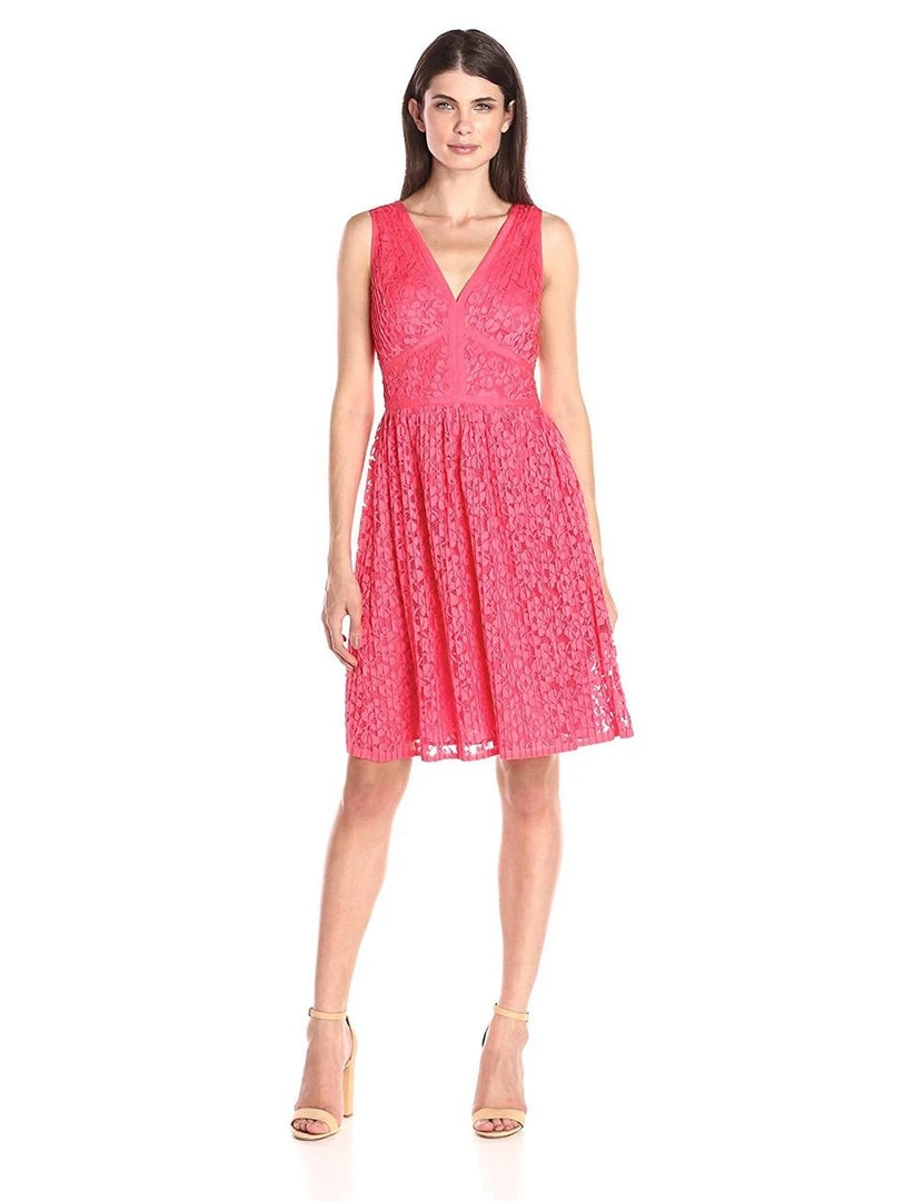 Cocktail Dresses Maggy London - G2521M Pleated Floral Lace Dress 3 Cocktail Dresses Maggy London - G2521M Pleated Floral Lace Dress