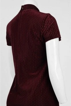 Maggy London - G2610M High Neck Suede Dress Cocktail Dresses 7 Maggy London - G2610M High Neck Suede Dress Cocktail Dresses