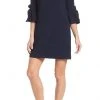 Cocktail Dresses Maggy London - G3079M Flounce Quarter Sleeve Column Mini Shift Dress