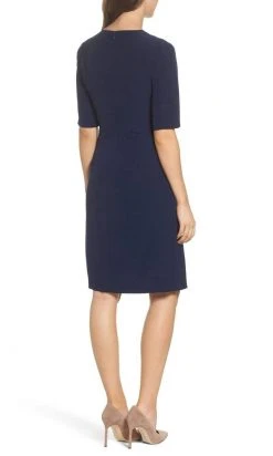 Cocktail Dresses Maggy London - G3278M Elbow Sleeve Ruffle Wrap Sheath Dress