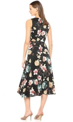 Cocktail Dresses Maggy London - G3784M Tea Length Floral Surplice Dress 10 Cocktail Dresses Maggy London - G3784M Tea Length Floral Surplice Dress