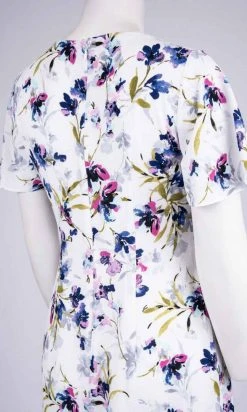 Maggy London - G4059M Flutter Sleeve Floral Print Wrap Skirt Dress 10 Maggy London - G4059M Flutter Sleeve Floral Print Wrap Skirt Dress