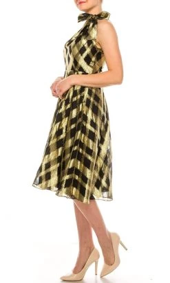 Maggy London - G4749M High Halter A-Line Knee-Length Dress