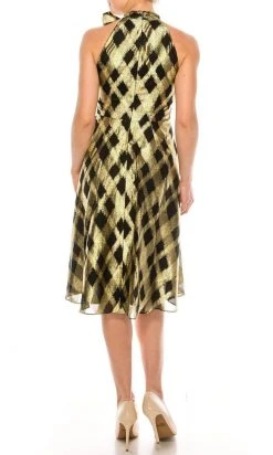 Maggy London - G4749M High Halter A-Line Knee-Length Dress