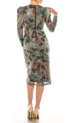 Cocktail Dresses Maggy London - G4775M V-Neck Knee-Length Dress