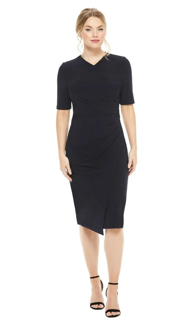 Maggy London - GSN13M Knee Length Draped Sheath Dress 3 Maggy London - GSN13M Knee Length Draped Sheath Dress