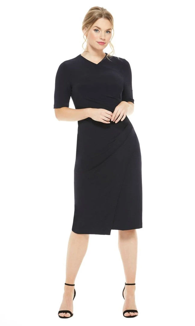 Maggy London - GSN13M Knee Length Draped Sheath Dress 5 Maggy London - GSN13M Knee Length Draped Sheath Dress