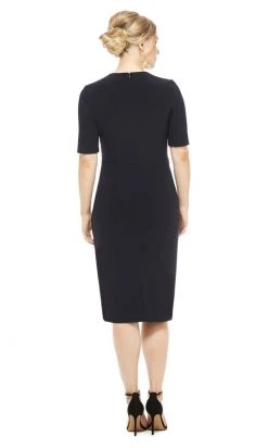 Maggy London - GSN13M Knee Length Draped Sheath Dress 10 Maggy London - GSN13M Knee Length Draped Sheath Dress
