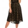 Maison Tara - 95183M Cap Sleeve Velveted Lace A-Line Dress 1 Maison Tara - 95183M Cap Sleeve Velveted Lace A-Line Dress