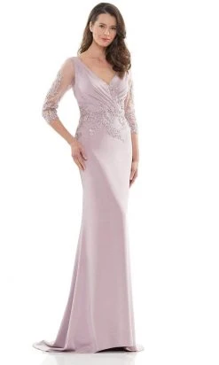 Marsoni By Colors - Applique Detailed Evening Dress MV1145 - 1 Pc Dusty Rose In Size 6 Available Formal Gowns