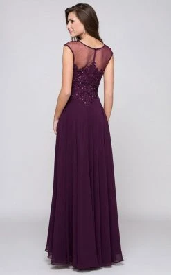 Marsoni By Colors - M107 Embroidered Illusion Silk Gown