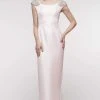 Formal Gowns Marsoni By Colors - MV1004 Jewel Beaded Shoulders Satin Column Gown 2 Formal Gowns Marsoni By Colors - MV1004 Jewel Beaded Shoulders Satin Column Gown