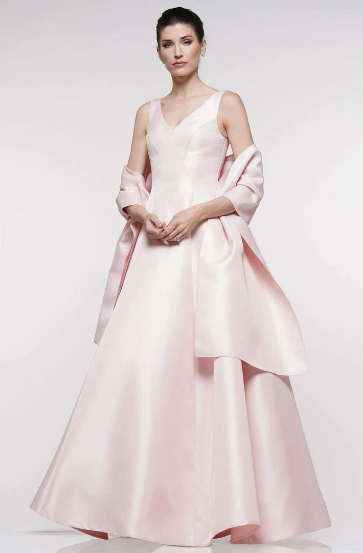 Marsoni By Colors - MV1009 Sleeveless V-Neck Long Satin Gown 3 Marsoni By Colors - MV1009 Sleeveless V-Neck Long Satin Gown