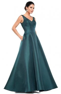 Marsoni By Colors - MV1009 Sleeveless V-Neck Long Satin Gown 15 Marsoni By Colors - MV1009 Sleeveless V-Neck Long Satin Gown