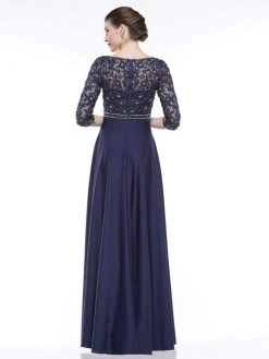 Marsoni By Colors - MV1016 Beaded V Neck A-Line Faille Gown 11 Marsoni By Colors - MV1016 Beaded V Neck A-Line Faille Gown