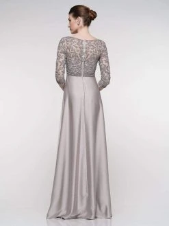 Marsoni By Colors - MV1016 Beaded V Neck A-Line Faille Gown 13 Marsoni By Colors - MV1016 Beaded V Neck A-Line Faille Gown