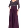 Marsoni By Colors - MV1016 Beaded V Neck A-Line Faille Gown 1 Marsoni By Colors - MV1016 Beaded V Neck A-Line Faille Gown
