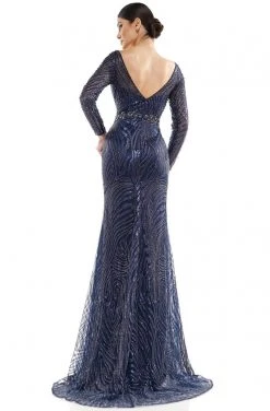 Formal Gowns Marsoni By Colors - MV1027 Embellished Bateau Trumpet Dress