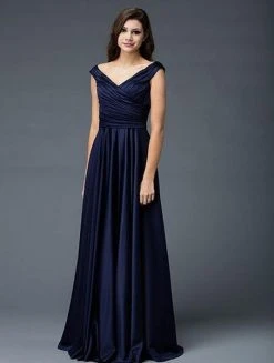 Marsoni By Colors - Ruched V-Neck A-Line Dress M198 - 1 Pc Silver In Size 22 Available Formal Gowns 7 Marsoni By Colors - Ruched V-Neck A-Line Dress M198 - 1 Pc Silver In Size 22 Available Formal Gowns