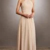 Mary's Bridal - Halter Neck Chiffon Sheath Dress MB7057 - 1 Pc Champagne In Size 8 Available