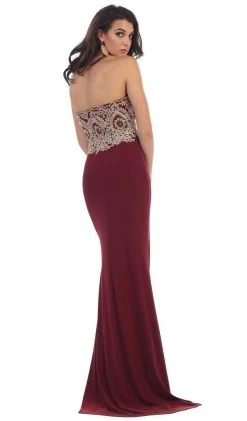 Formal Gowns May Queen - Appliqued Prom Gown With Slit 19 Formal Gowns May Queen - Appliqued Prom Gown With Slit
