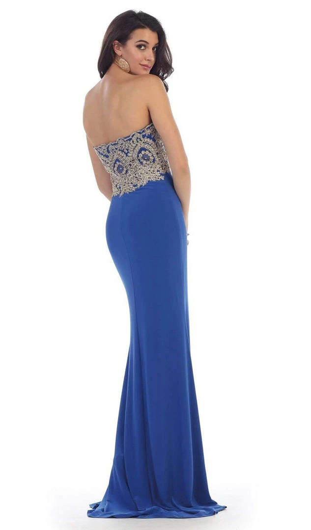 Formal Gowns May Queen - Appliqued Prom Gown With Slit 14 Formal Gowns May Queen - Appliqued Prom Gown With Slit
