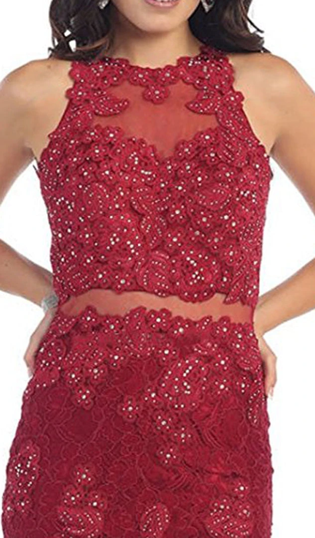 Formal Gowns May Queen - Bead Embellished Sheer Evening Gown 4 Formal Gowns May Queen - Bead Embellished Sheer Evening Gown